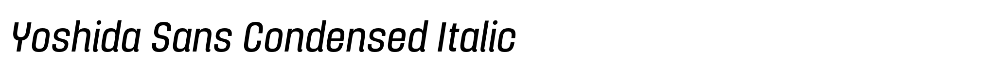 Yoshida Sans Condensed Italic image